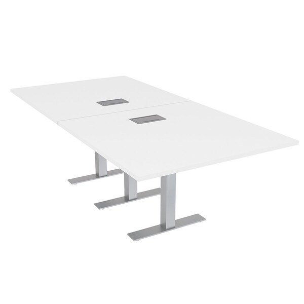 45 in W, 96 in L, 29 in H, Engineered Wood Top, White